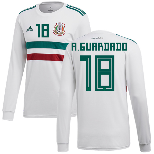 Mexico #18 A.Guardado Away Long Sleeves Soccer Country Jersey - Click Image to Close